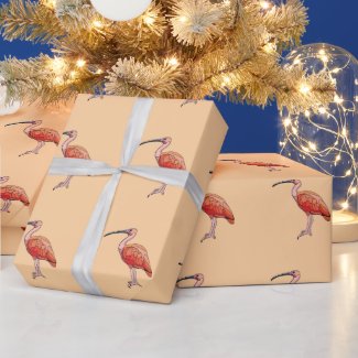 Scarlet Ibis Bird Happy Birthday Wrapping Paper