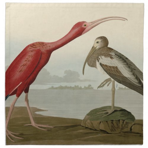 Scarlet Ibis _ from Audubons Birds of America Cloth Napkin