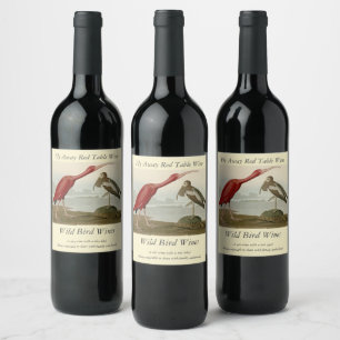 Scarlet Ibis - from Audubon's Birds of America Wine Label