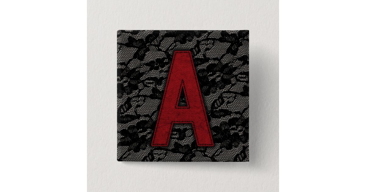 Scarlet Letter A Button | Zazzle