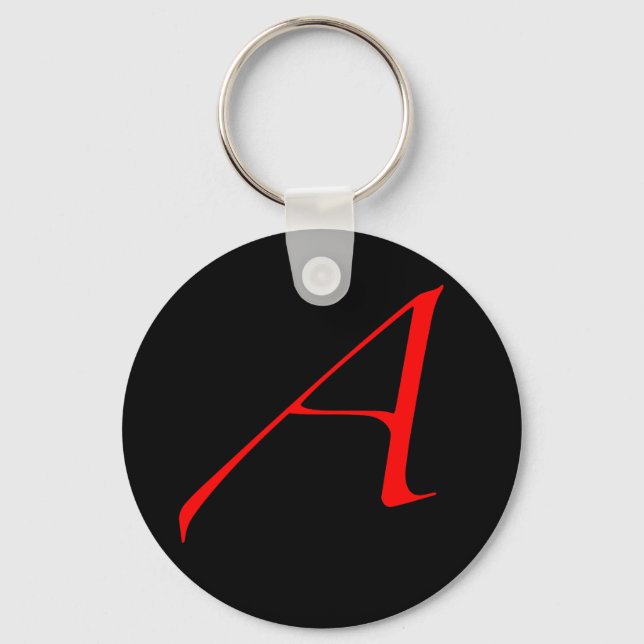 Scarlet letter A (for Atheist) Keychain (Front)