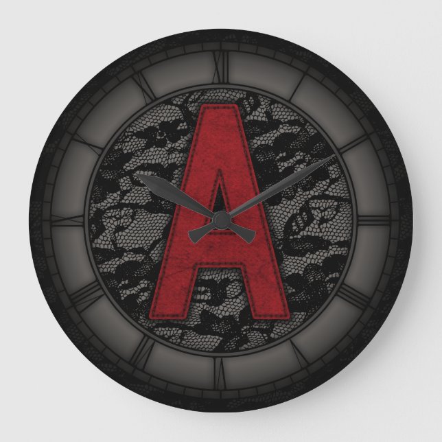 Scarlet Letter A Large Clock (Front)