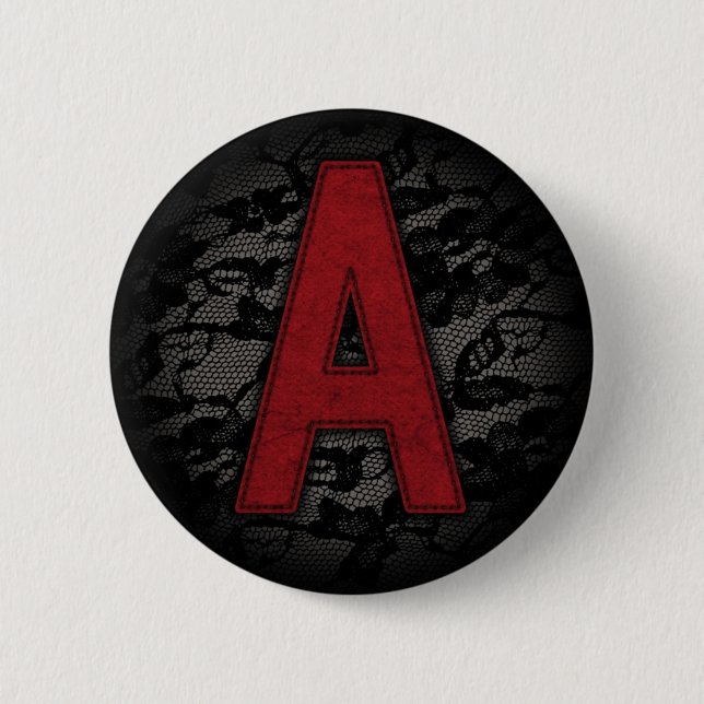 Scarlet Letter A Pinback Button (Front)