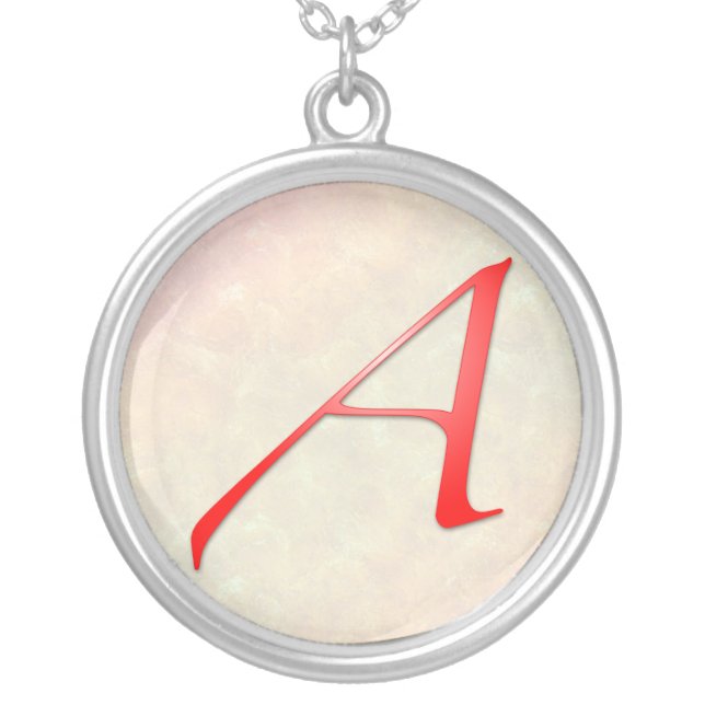 Scarlet Letter "A" Sterling Silver Necklace (Front)