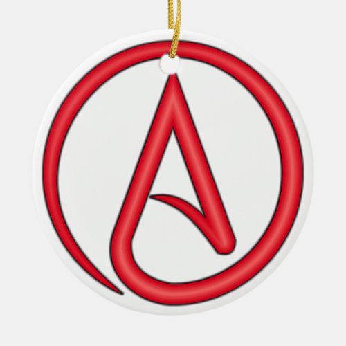 Scarlet Letter Atheist Symbol Ceramic Ornament