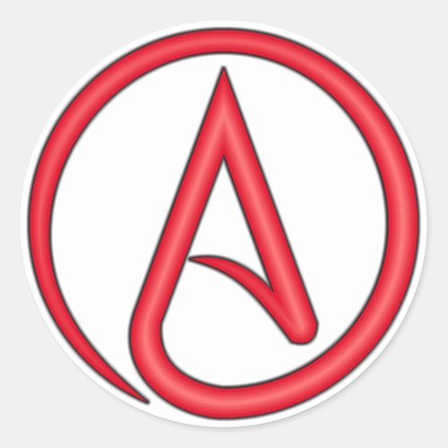 Scarlet Letter Atheist Symbol Classic Round Sticker