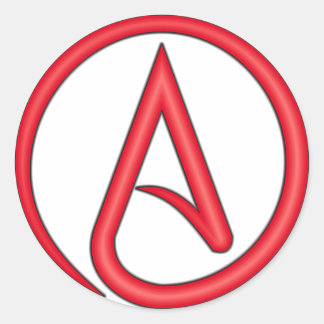 Scarlet Letter Atheist Symbol Classic Round Sticker