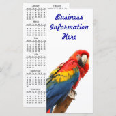 Scarlet Macaw 2012 Calendar Bookmark Rack Card (Front/Back)
