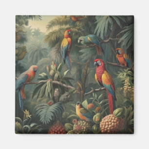 Scarlet Macaw Abundance and Golden Pineapple Magnet