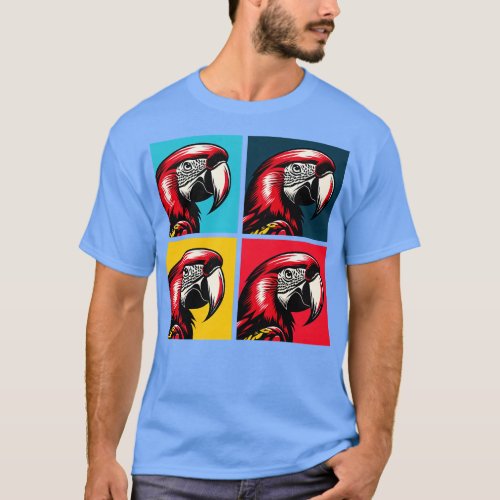 Scarlet Macaw Art Cool Birds T_Shirt
