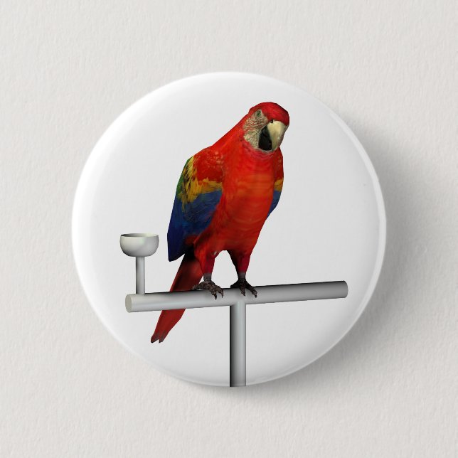 Scarlet Macaw Button (Front)