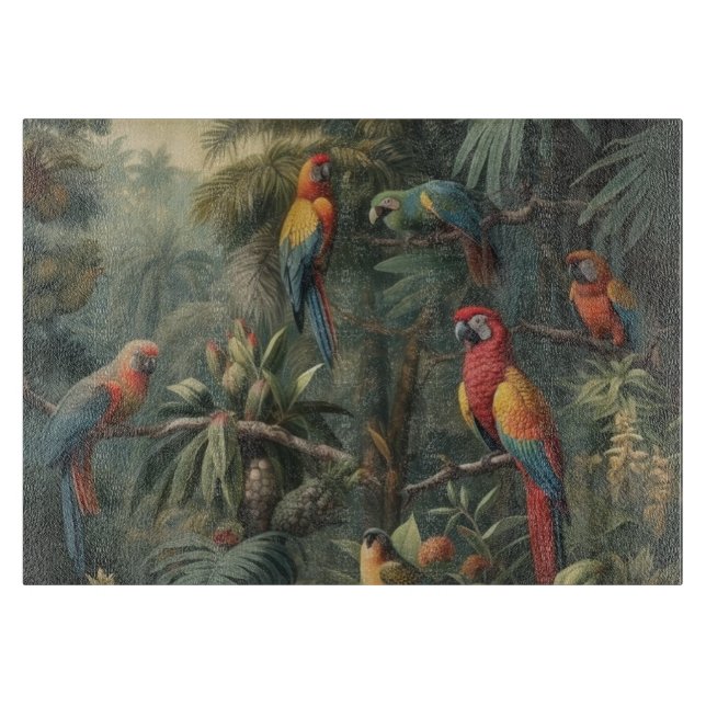 Scarlet Macaw Canopy and Pineapple Harvest Cutting Board (Front)