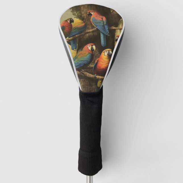Scarlet Macaw Canopy Elite Series Golf Head Cover (Front)