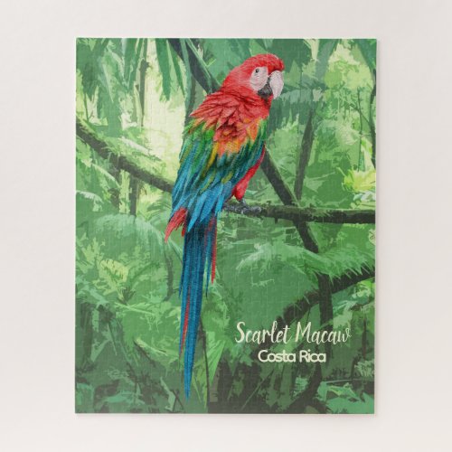 Scarlet Macaw Costa Rica Design Jigsaw Puzzle