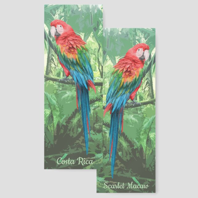 Scarlet Macaw Costa Rican Bird Design Bookmarks (Front & Back)