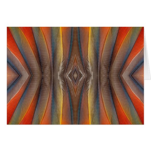 Scarlet Macaw feather design Cards (Front Horizontal)