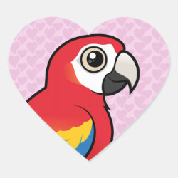 Birdorable Scarlet Macaw Heart Sticker