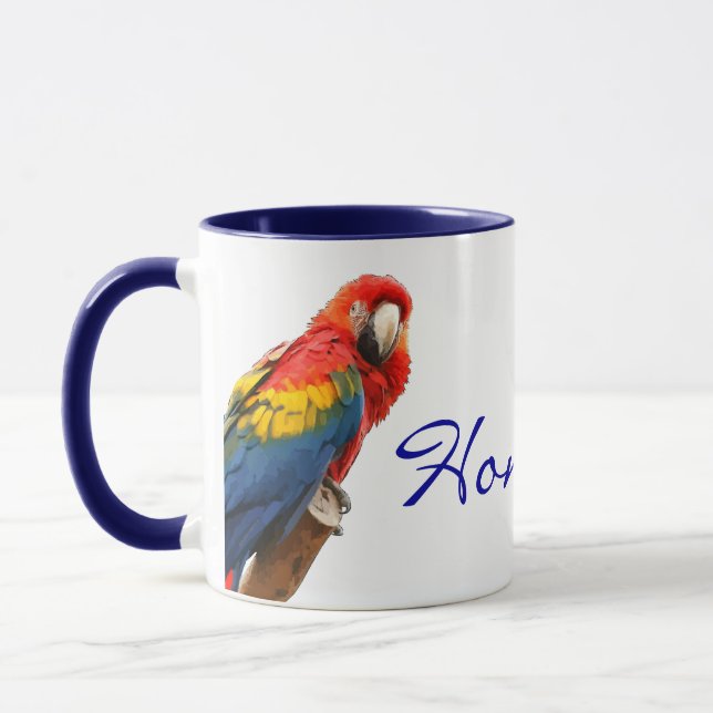 Scarlet Macaw Honduras Ceramic Mug (Left)