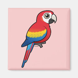 Birdorable Scarlet Macaw Square Magnet