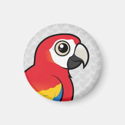 Birdorable Scarlet Macaw Round Magnet