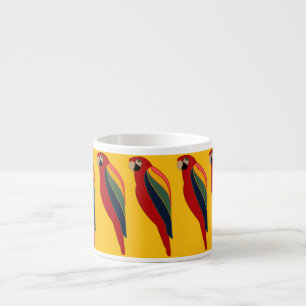 Scarlet Macaw on Yellow Espresso Mug