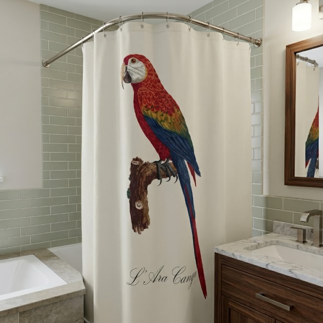 Scarlet Macaw or Red-Breasted Macaw, Ara macao Shower Curtain (Scarlet Macaw or Red-Breasted Macaw, Ara macao. Shower Curtain)