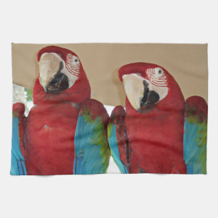 Scarlet Macaw Pair Tropical Bath Accent Towel