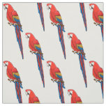 Scarlet macaw parrot cartoon illustration fabric