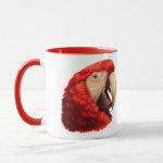 Scarlet Macaw Parrot Realistic Painting Mug