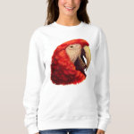 Scarlet Macaw Parrot Realistic Painting Sweatshirt