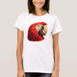 Scarlet Macaw Parrot Realistic Painting T-Shirt