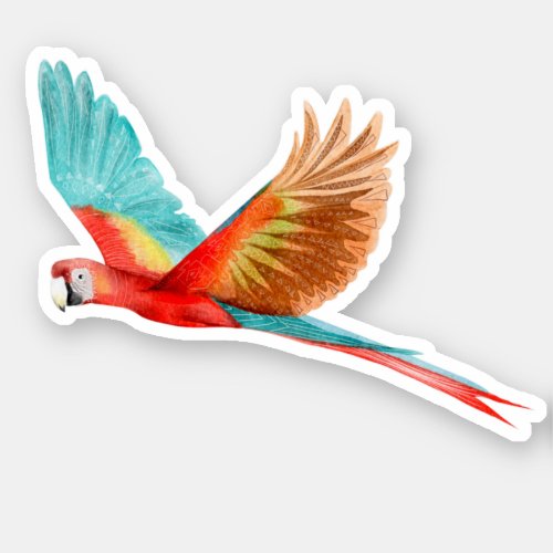 Scarlet Macaw Parrot Tropical Bird Nature   Sticker