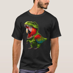 Scarlet Macaw Parrot Wearing Dinosaur Outfit T-Shirt