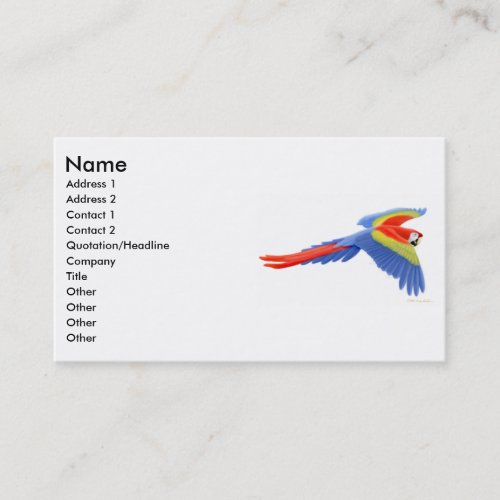 Scarlet Macaw Profile Card Business Card Template