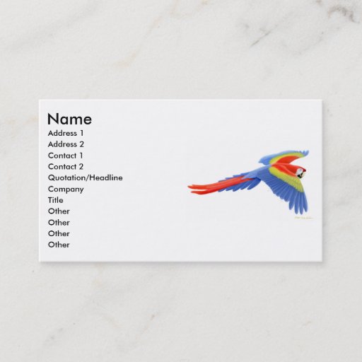 Customizable Scarlet Macaw Profile Card Business Card Template