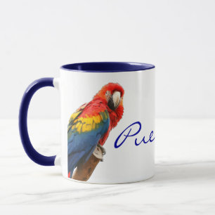 Scarlet Macaw Puerto Rico Ceramic Mug