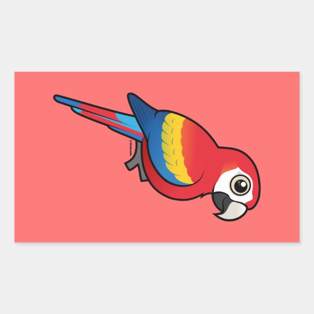Scarlet Macaw Rectangular Sticker (Front)