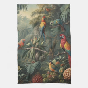 Scarlet Macaw Sanctuary and Pineapple Harvest Kitchen Towel