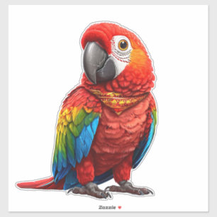 🦜 Scarlet Macaw Sticker Tropical Bird Gift Idea