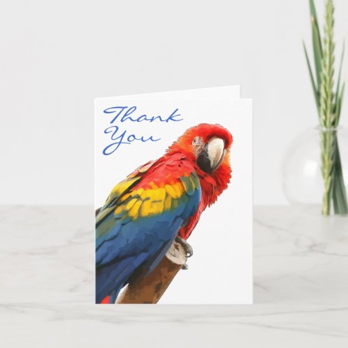 Scarlet Macaw Thank You Note Card