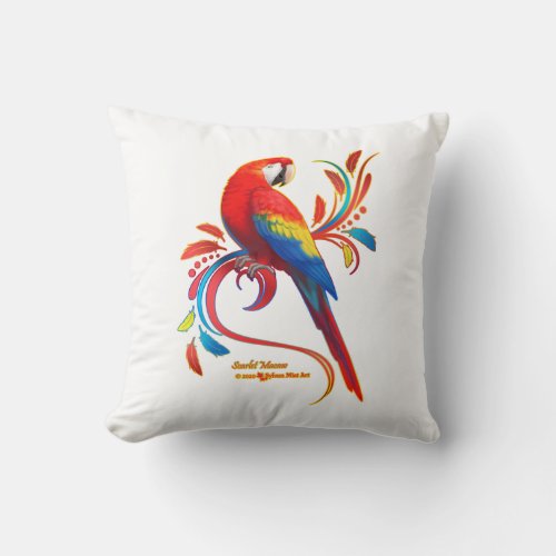 Scarlet Macaw Throw Pillow