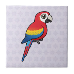 Birdorable Scarlet Macaw Small Ceremic Tile (4.25