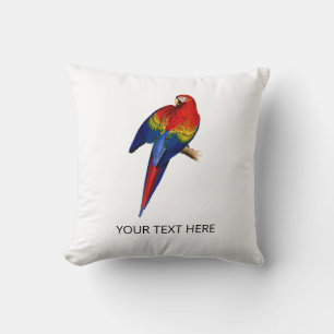 Scarlet Macaw Tropical Colorful Rain Forest Bird Throw Pillow