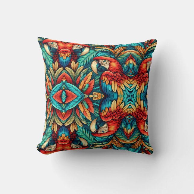 Scarlet Macaws  Throw Pillow (Front)