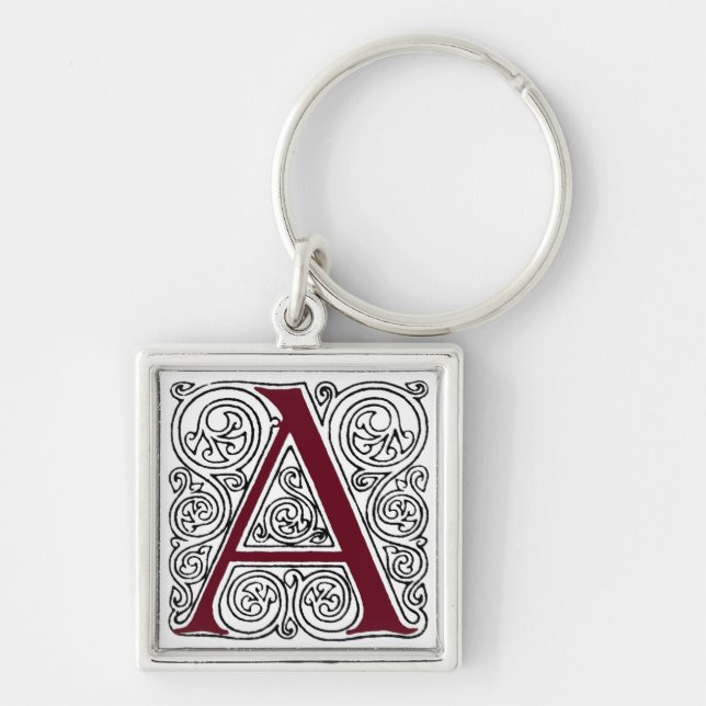 Scarlet Monogram 'A' With Swirls - Keychain (Front)