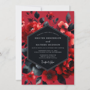 Scarlet Moody Bloom Wedding Invitation