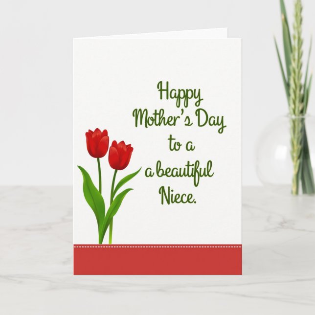 Scarlet Mothers Day Niece Card (Front)