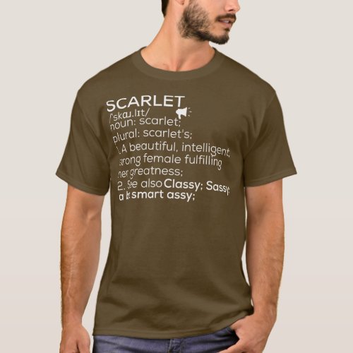 Scarlet Name Scarlet Definition Scarlet Female Nam T_Shirt