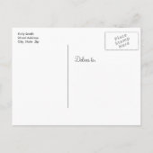 Scarlet, Navy, Eggshell Stripes Bridal Shower Invitation Postcard (Back)