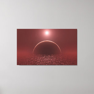 Scarlet Ocean Moon Canvas Print
